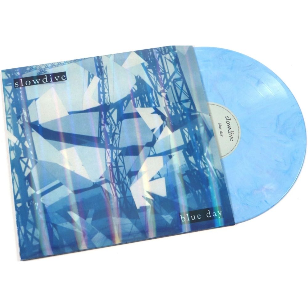 Slowdive - Blueday - Blue and White Marbled Vinyl LP Record
