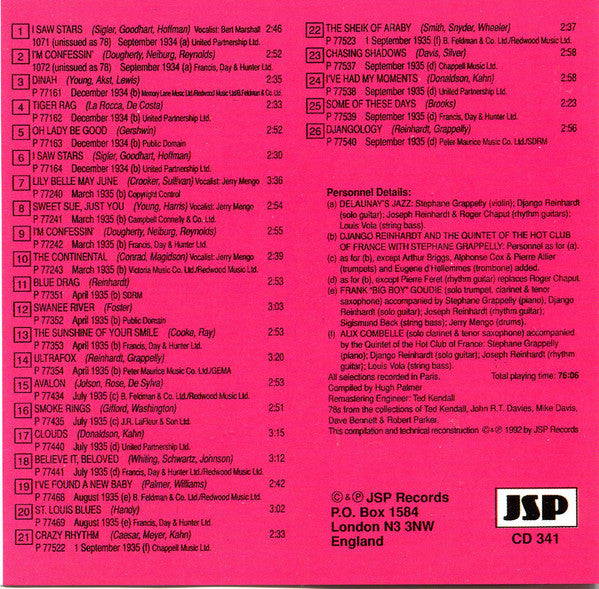 Django Reinhardt - The Classic Early Recordings In Chronological Order (5xCD) (Mint (M))(Used Vinyl)