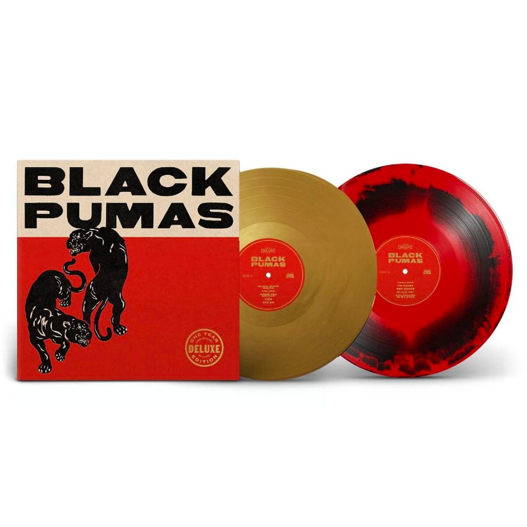 Black Pumas - Black Pumas - Gold, Red & Black Marble Vinyl LP Record
