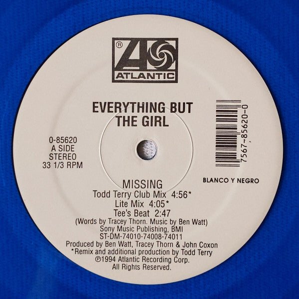 Everything But The Girl - Missing (The Bootleg Mixes) - Blue 12" Vinyl Record